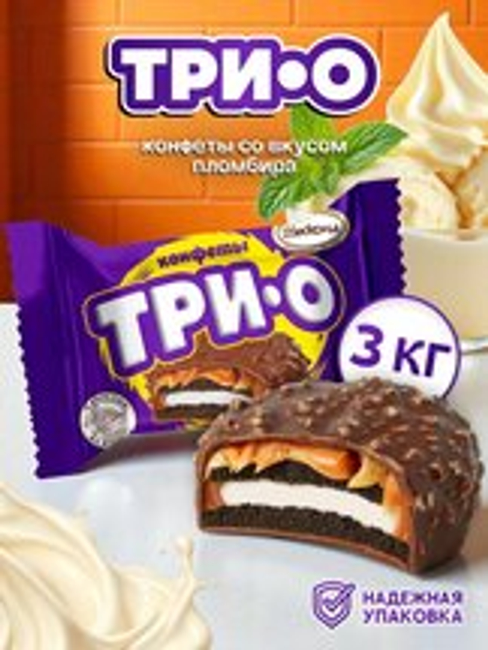 КОН ЧЕБ ТРИО С ПЕЧ.КАРАМ. СО ВКУСОМ ПЛОМБИРА 3 КГ
