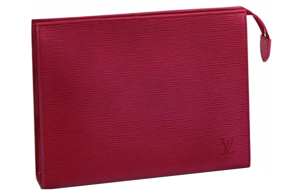 LOUIS VUITTON Epi Leather Clutch Toiletry Bag, Toiletry Bag Regular Men"s Red