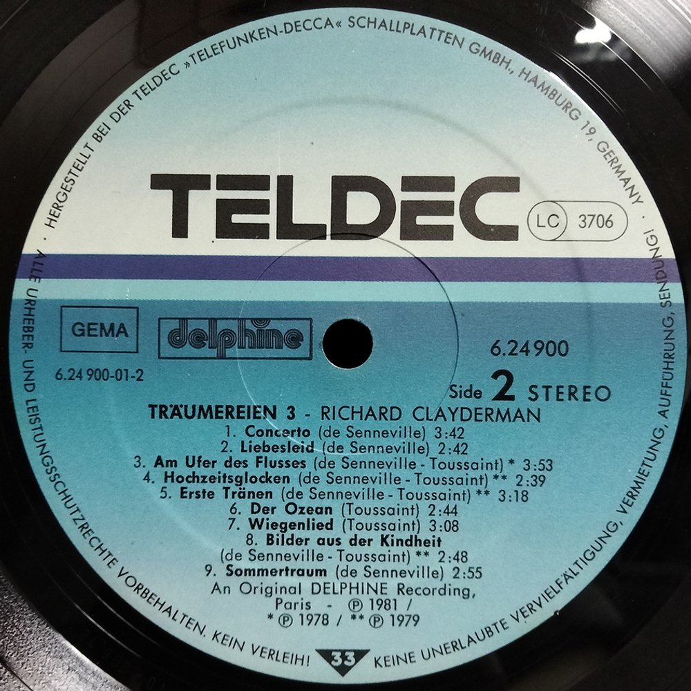 Richard Clayderman / Traumereien 3 (Die Schonsten Melodien Von Richard Clayderman) (LP)