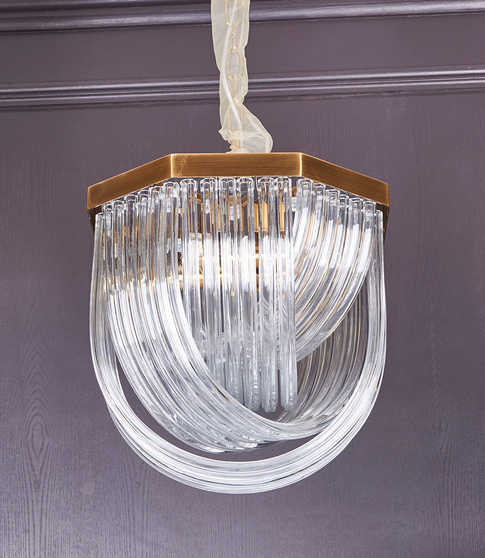 Люстра Murano L4 brass/clear