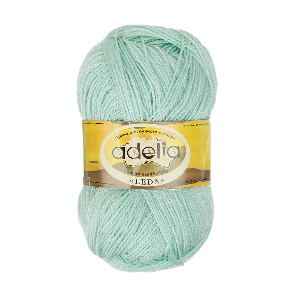 Пряжа Adelia Leda / уп.5 мот. по 100г, 340м, 203 мятный Пряжа Adelia Leda / уп.5 мот. по 100г, 340м, 203 мятный
