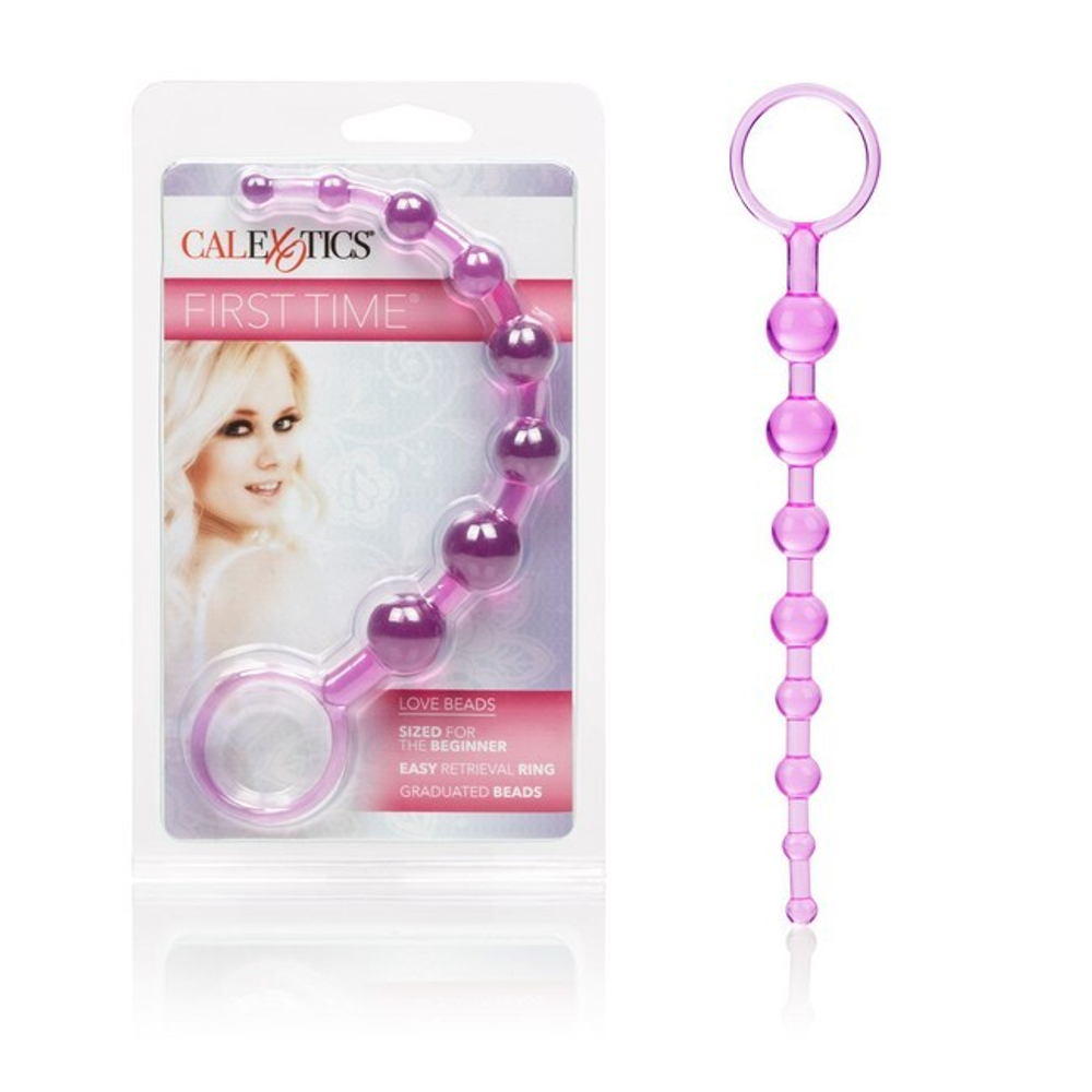 Анальная цепочка "First Time Love Beads" (Цвет: фиолетовый)