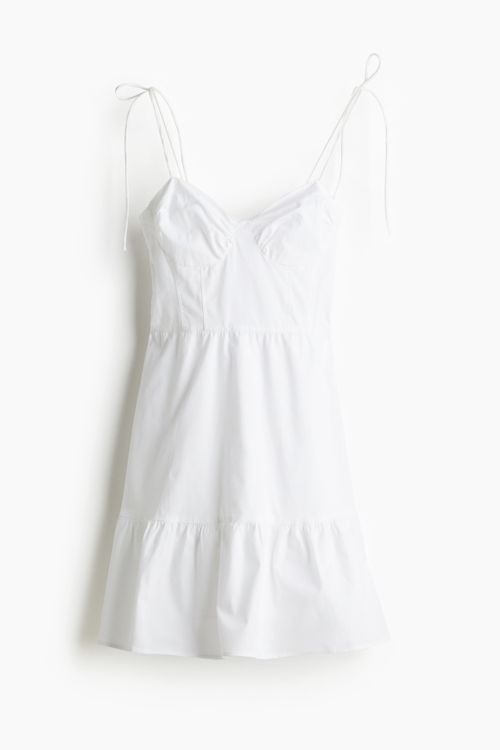 Платье из поплина с завязками на бретелях - H&M