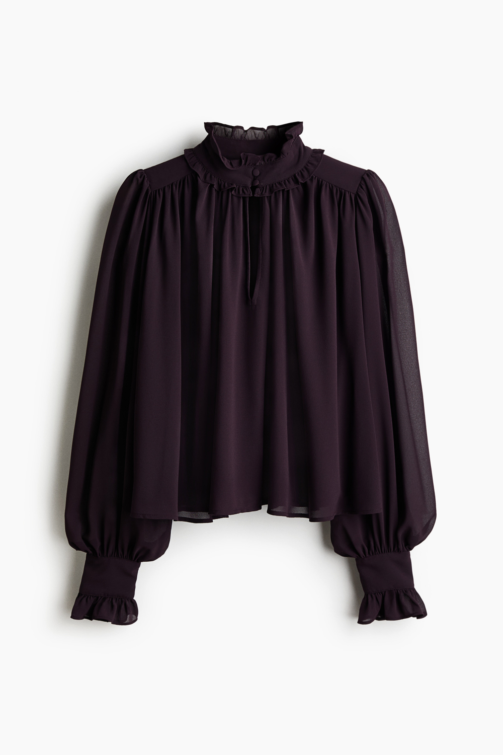 Шифоновая блузка с пышными рукавами - H&M