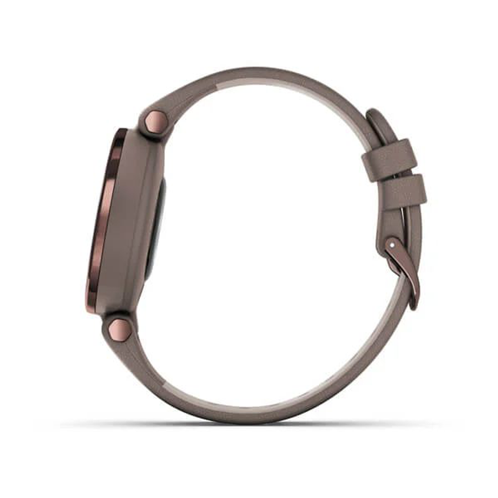 Умные часы Garmin Lily темно-бронзовый безель, корпус цвета Paloma и итальянский кожаный ремешок