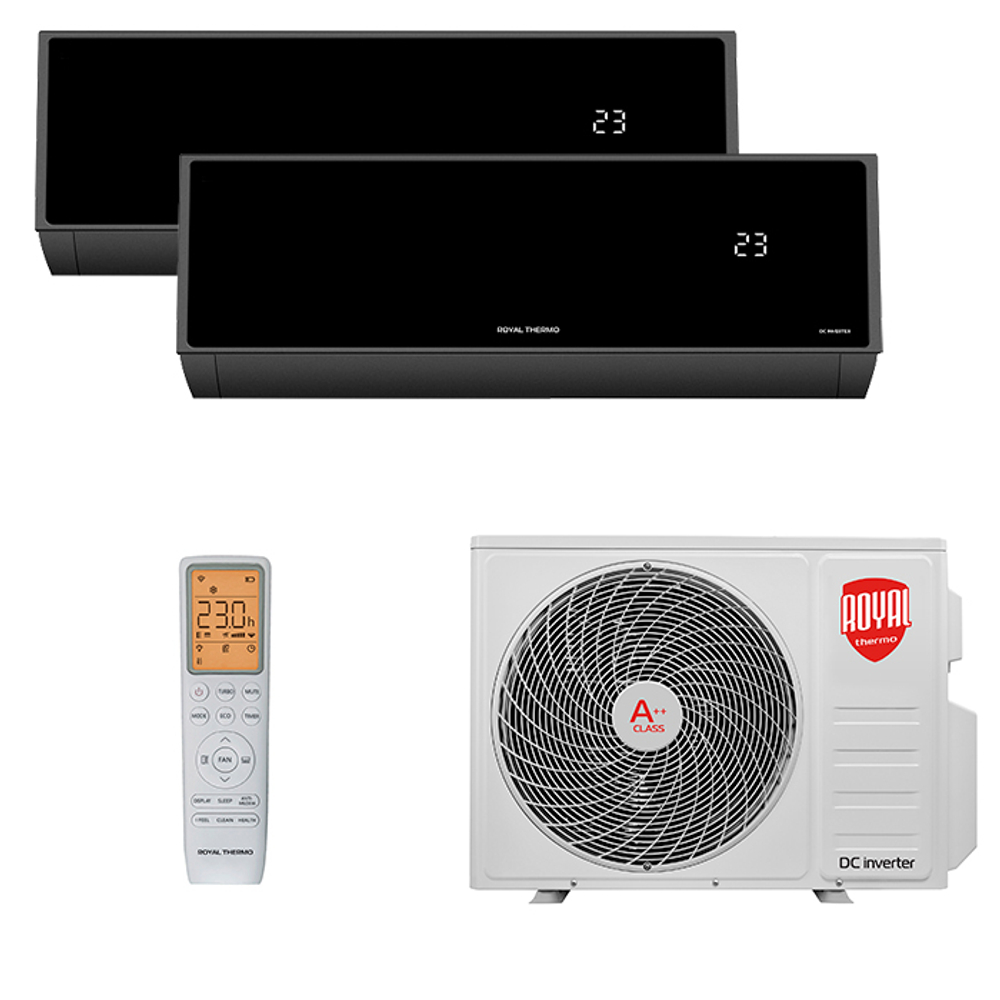 Мультисплит система на 2 комнаты Royal Thermo RTFMI/in-09HN8/black x 2 / RTFMO/out-18HN8