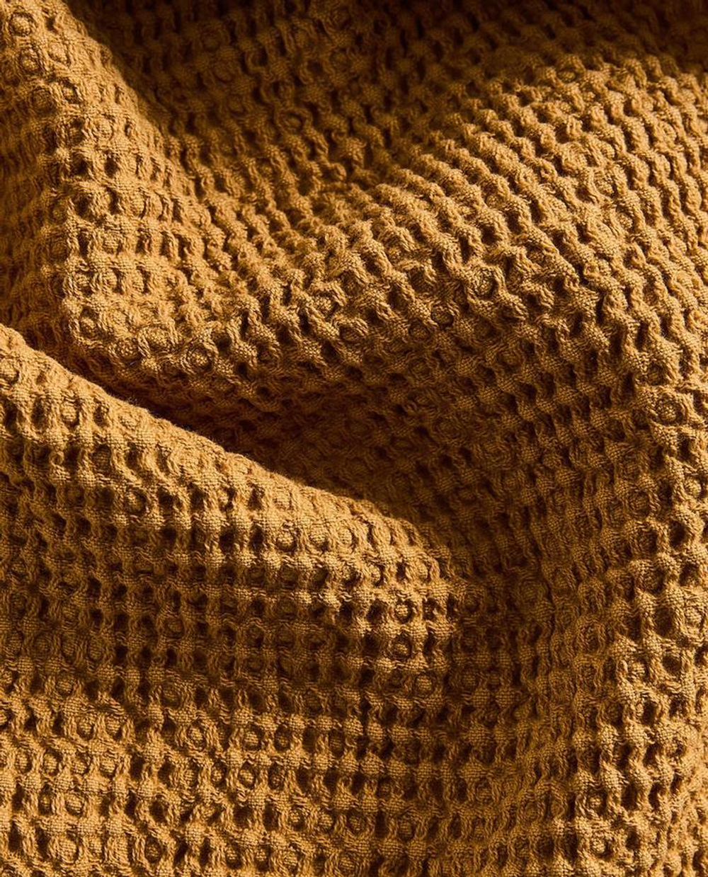 ZARA HOME БАННОЕ ПОЛОТЕНЦЕ С ВАФЕЛЬНЫМ УЗОРОМ, ЖЕЛТЫЙ
