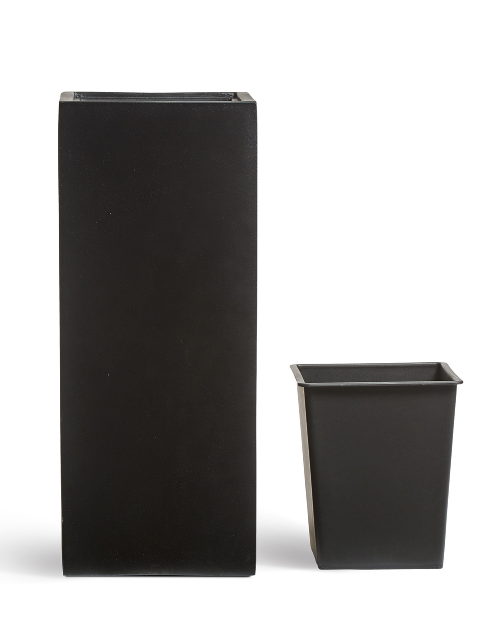 Кашпо TREEZ Effectory Black Stone Высокий куб Антрацит 31х31 см, в-60 см 1/1 41.33-12-22-086-BLCK-060