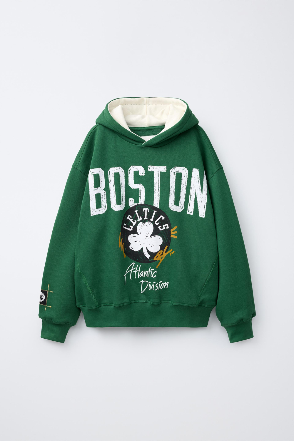 ZARA ХУДИ С ПРИНТОМ NBA - BOSTON CELTICS, ЗЕЛЕНЫЙ