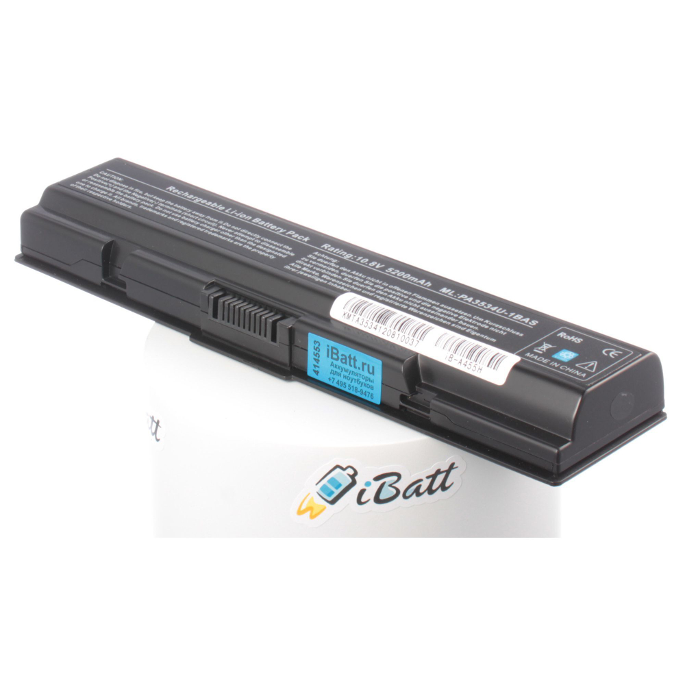 Аккумулятор iBatt 5200mAh, для Satellite A300-27W L300D-10U L550-19U A210-127 L505-111 A300-29H L300-110