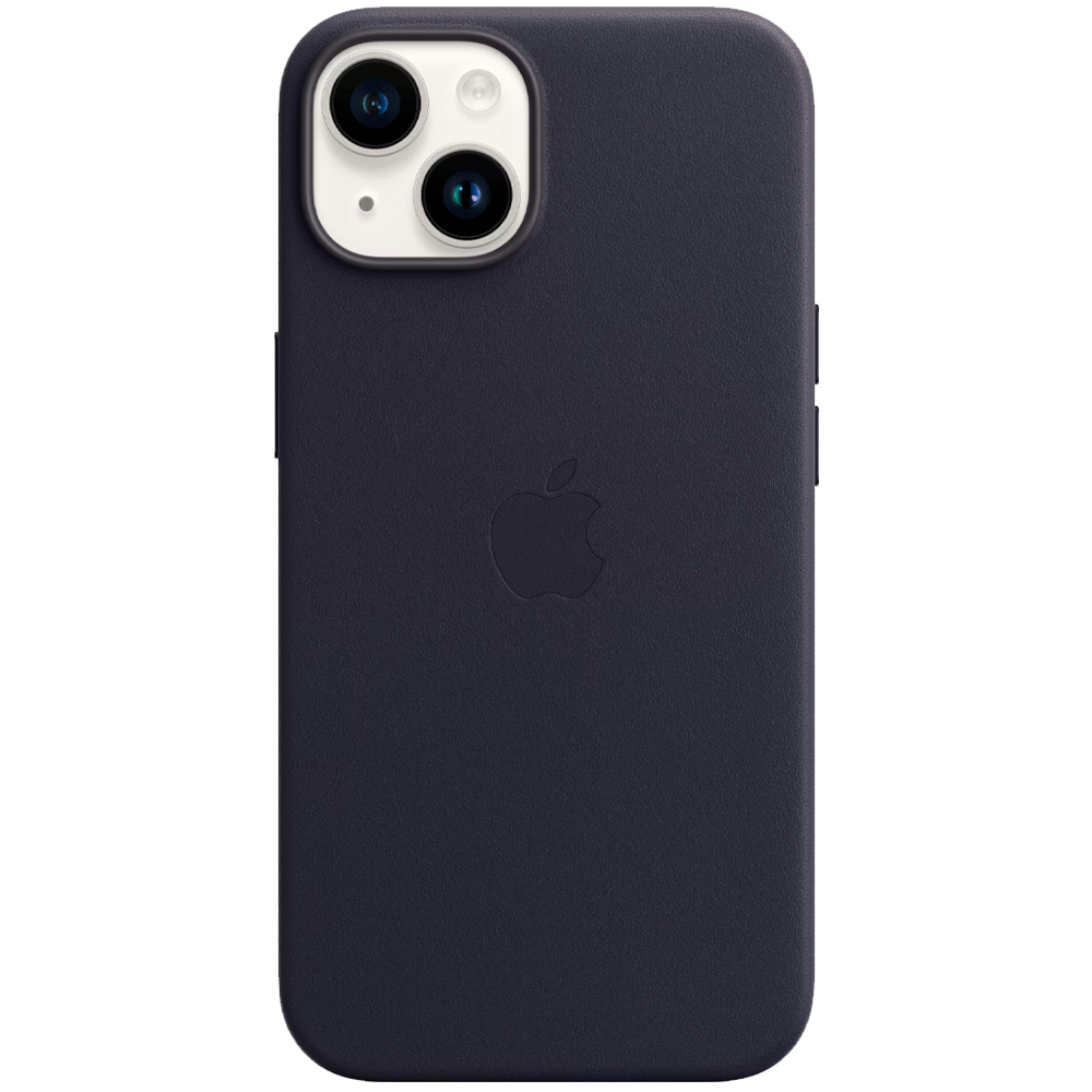 Кожаный чехол с поддержкой MagSafe Apple Leather Case для iPhone 14, Ink (Чернильный)