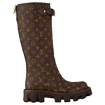 LOUIS VUITTON Knee high Boots Men"s Dark Brown