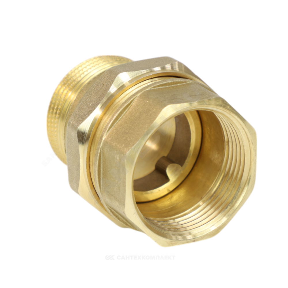Соединитель латунь американка Ду 40 (1 1/2") прямой ВР/НР LD LD.65.520.40