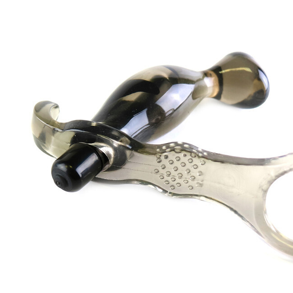 Эрекционное кольцо с анальной пробкой с вибрацией черное Sextoy (Цвет: черный)