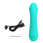Бирюзовый силиконовый вибратор для G-точки 15см Pretty Love Cetus BI-014723-4