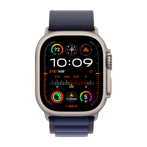 Умные часы Apple Watch Ultra 2 (2024) GPS + Cellular, 49mm, Natural Titanium Case with Navy Alpine Loop S, (Темно-синий)