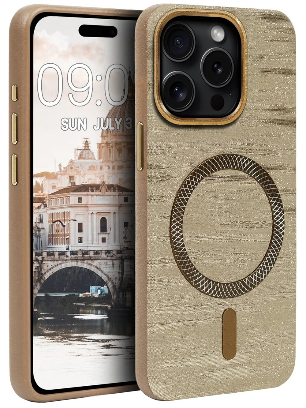 Дизайнерский чехол для IPHONE 15 PRO с поддержкой беспроводной зарядки