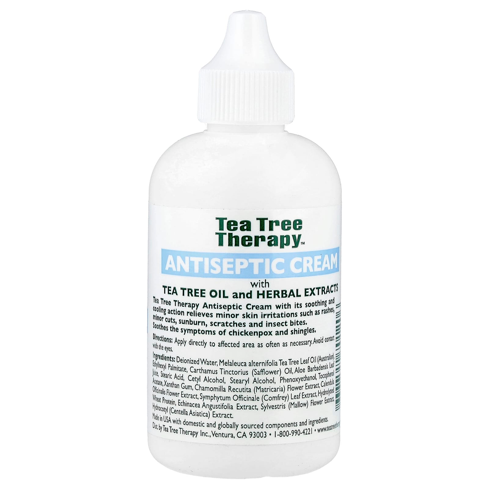 Tea Tree Therapy, крем-антисептический, с маслом чайного дерева и экстрактами трав, 118 мл (4 жидк. унции)