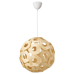 IKEA ÖDLEBLAD  (ИКЕА ЁДЛЕБЛАД)  -  / SUNNEBY Лампа подвесная - берёзовый шпон/белый 48 см
