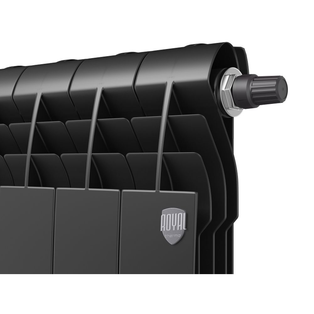 Радиатор биметаллический черный BiLiner 500 Noir 12 секций нижнее подключение