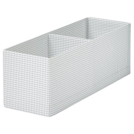 IKEA STUK  (ИКЕА СТУК)  -  Коробка с перегородкой - белый/чёрный 17x51x18 см