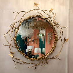 Зеркало Cloyd ZULU Mirror / Ø80 см - латунь (арт.50059)
