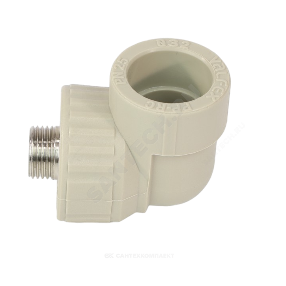 Угольник PP-R комбинированный серый Дн 20х1/2" НР VALFEX 10126020Г