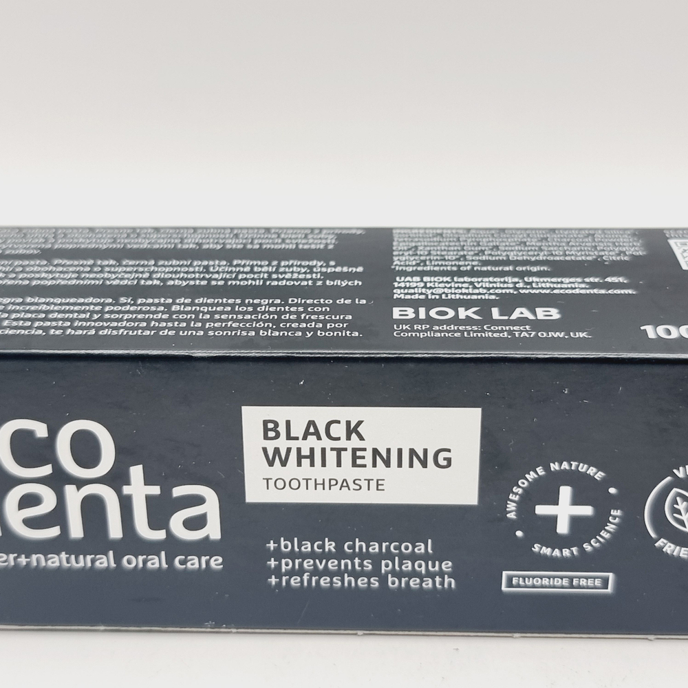 Зубная паста отбеливающая с углем Ecodenta Black Whitening, 100 мл (из Финляндии)