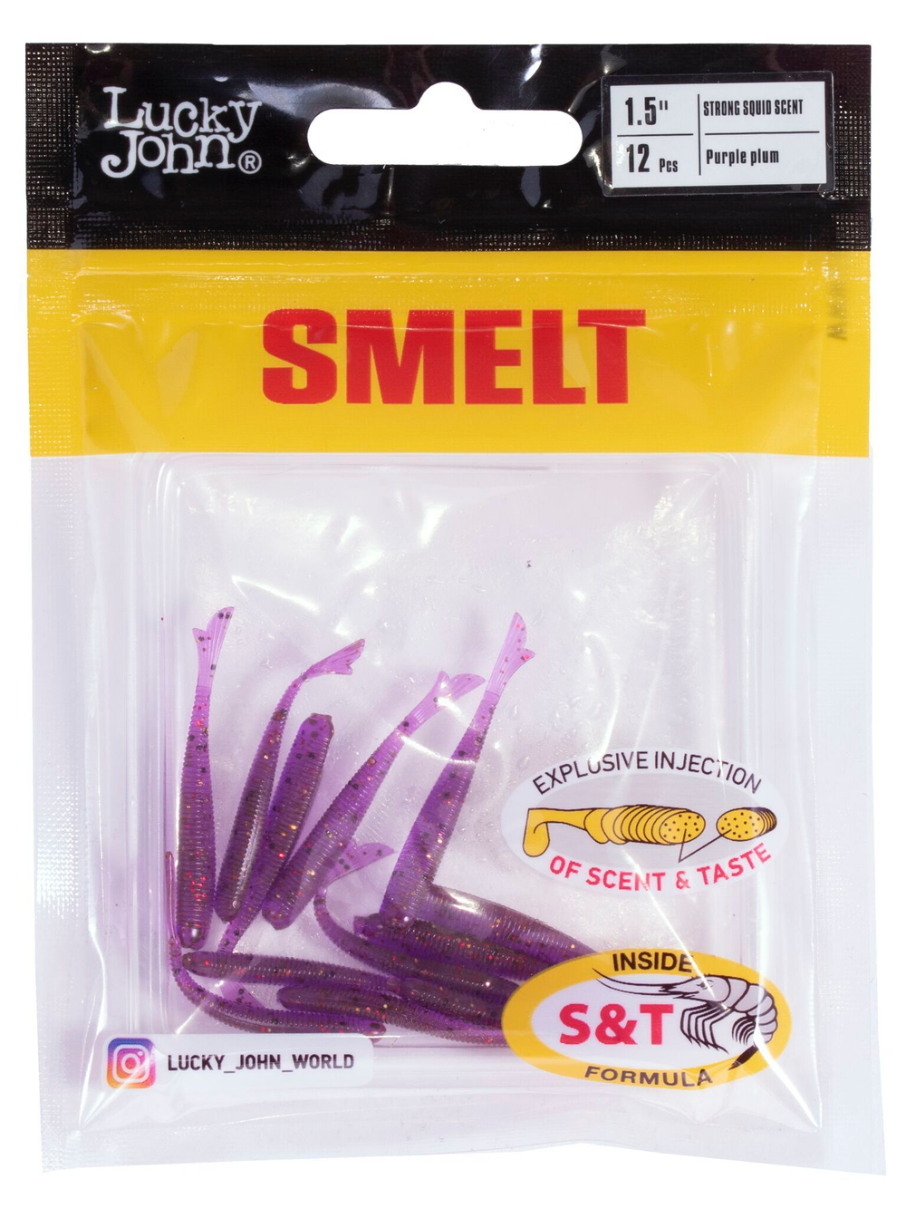 Слаги съедобные Lucky John Smelt 1.5" (3.8 см), цвет S13, 12 шт