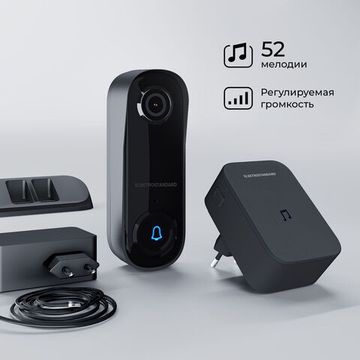 Умный видеозвонок с питанием от сети 76106/00 чёрный Elektrostandard