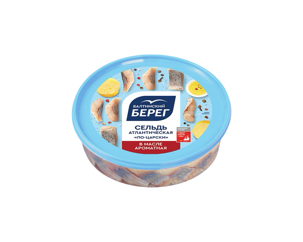 Сельдь Балтийский Берег По-Царски филе-кусок Ароматная 400г, шт