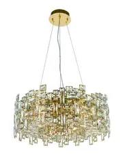 Люстра подвесная NewRgy 6055E/8A GOLD+CLEAR, 8×40 Вт, золотая и прозрачная