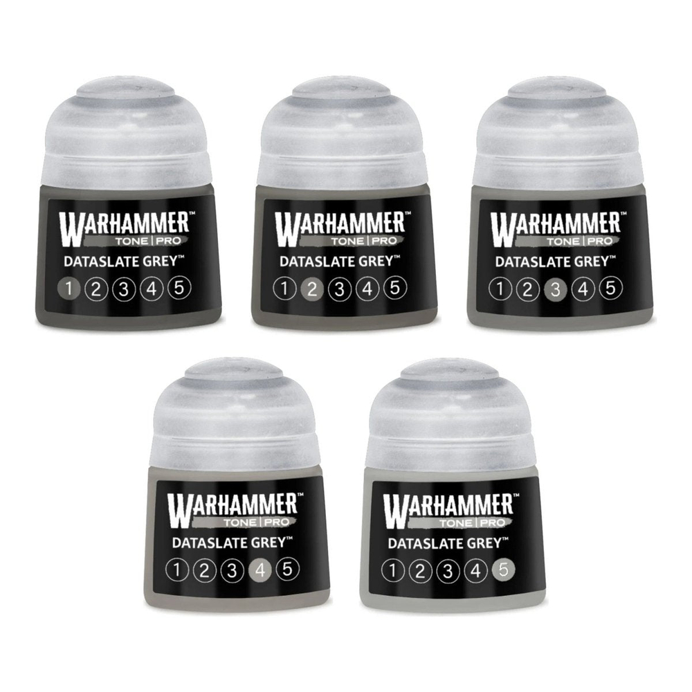 Набор красок Dataslate Grey — Warhammer Tone Pro, 5 × 12 мл (ПРЕДЗАКАЗ)