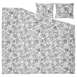 IKEA BROKDRACENA  (ИКЕА БРОКДРАЦЕНА)  -  Пододеяльник и 2 наволочки - белый/чёрный 200x200/50x60 см