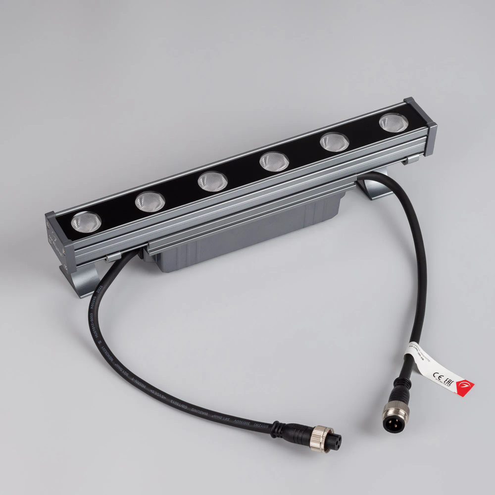 Линейный прожектор AR-LINE-300-6W Warm3000 (GR, 15x60 deg, 230V) (Arlight, IP65 Металл, 3 года) 045365
