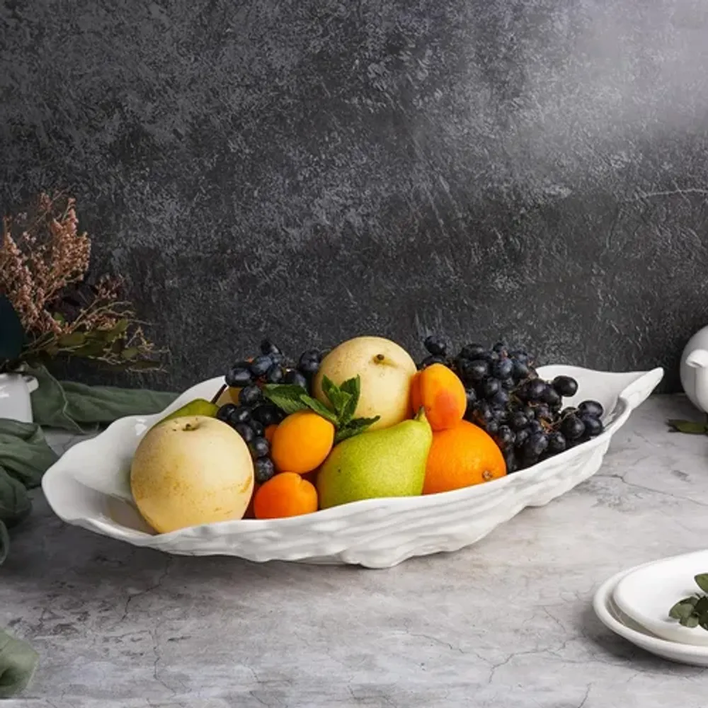 Салатник 2400 мл 50*30 см h8 см овальный Oyster белый фарфор P.L. Proff Cuisine [1]