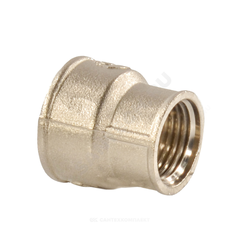 Муфта латунь никель переходная Ду 32х20 (1 1/4"х3/4") ВР/ВР VALFEX VF.240.N.114.034