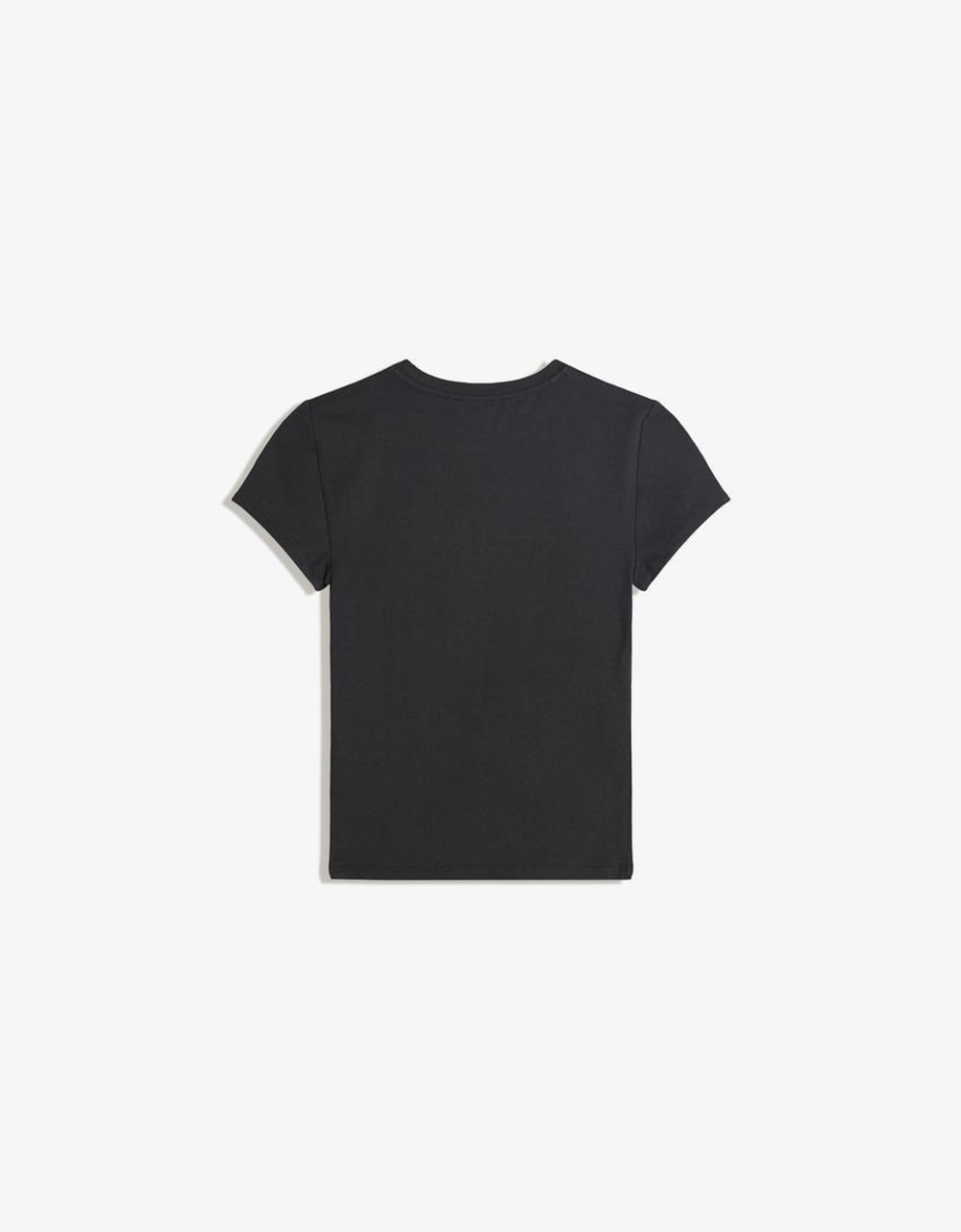 BERSHKA Футболка с принтом Shin Chan, черный