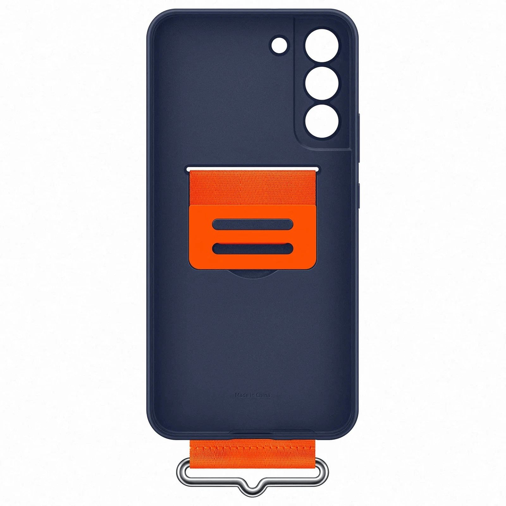 Силиконовый чехол с ремешком для S22+, синий (из Финляндии)