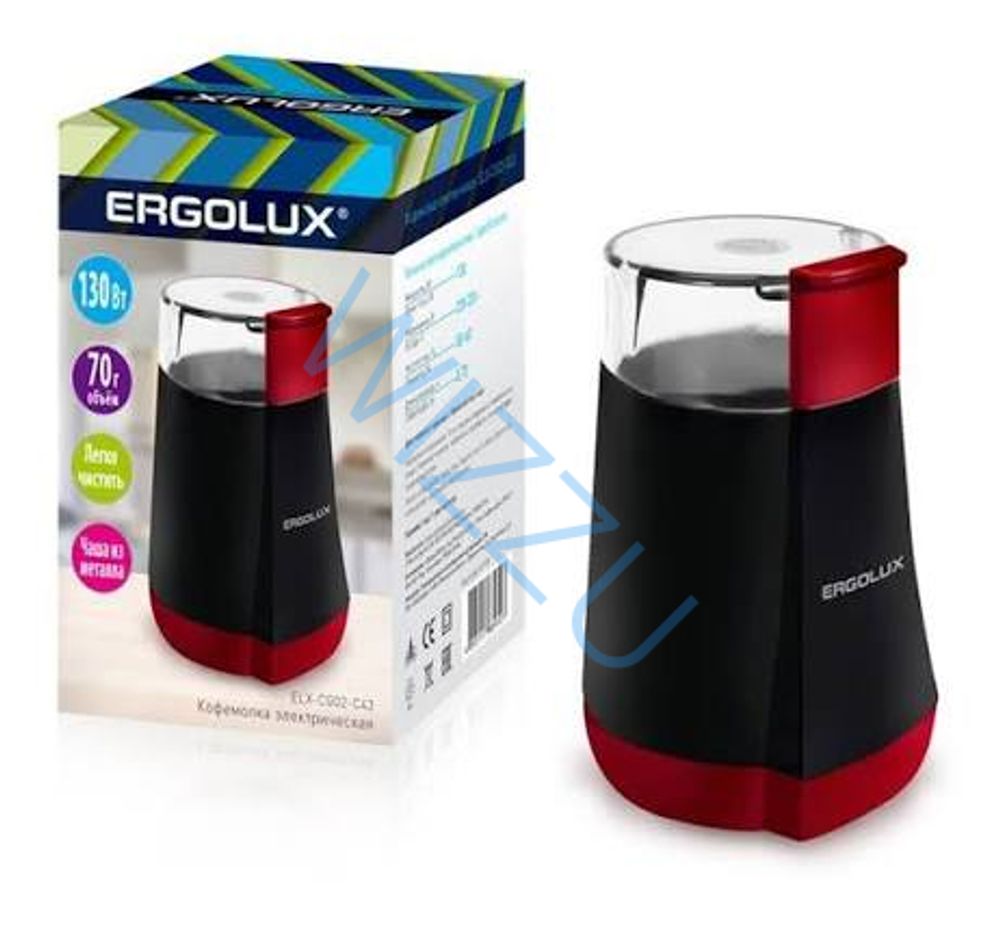 Кофемолка элект ERGOLUX  ELX-CG02-С43 130 Вт 220-240 В объем 70 гр ч/к