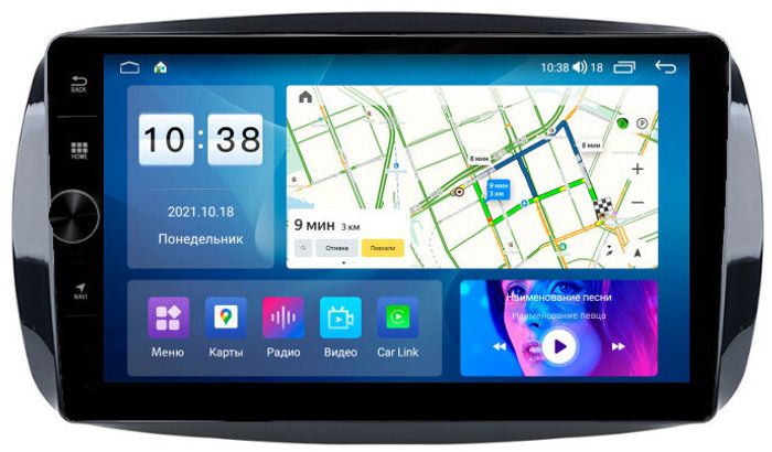 Магнитола для Smart ForTwo/ForFour 2014-2022 - Parafar PF214FHDAV на Android 13, CarPlay, 4G SIM-слот