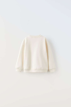 ZARA ХУДИ С ВЫШИВКОЙ, ЭКРЮ