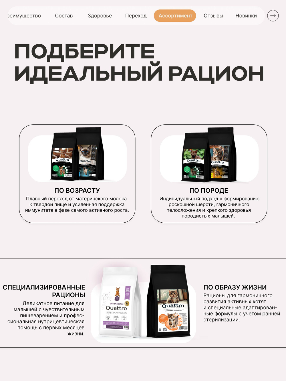 Корм сухой для котят породы Британская короткошёрстная, с индейкой, 2кг, QUATTRO