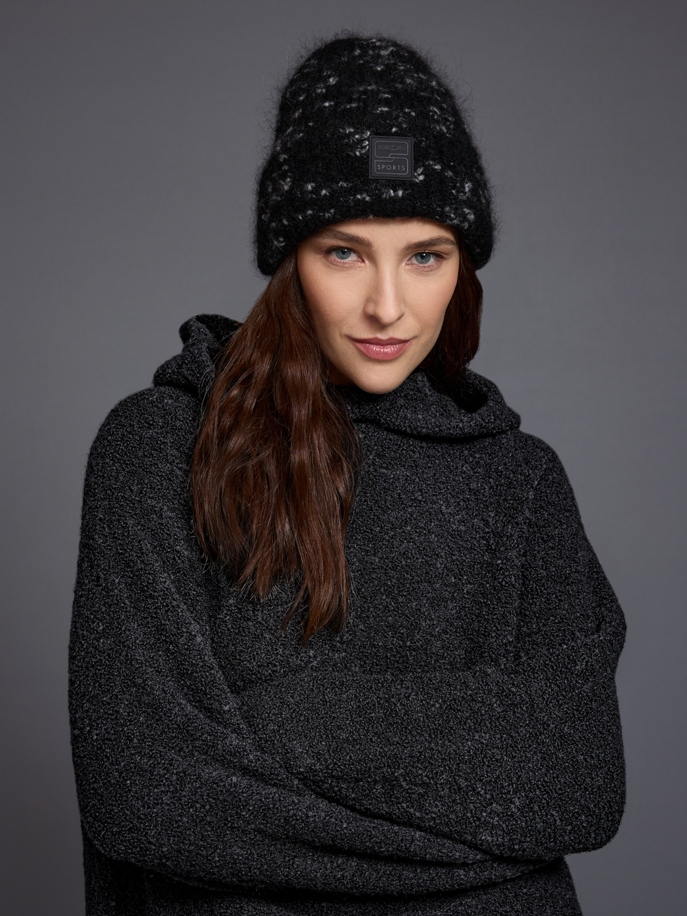 Шапка из мохера и шерсти (Knitted in Germany)