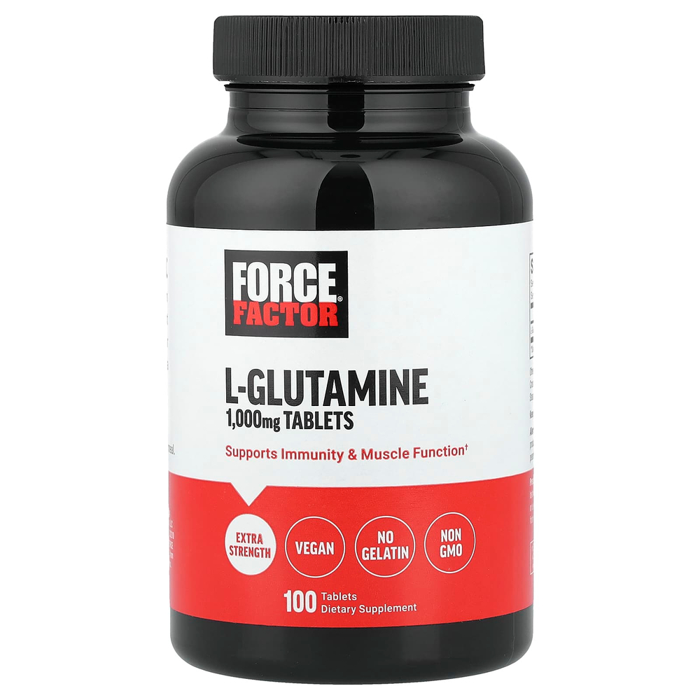 Force Factor, L-глютамин, 1000 мг, 100 таблеток