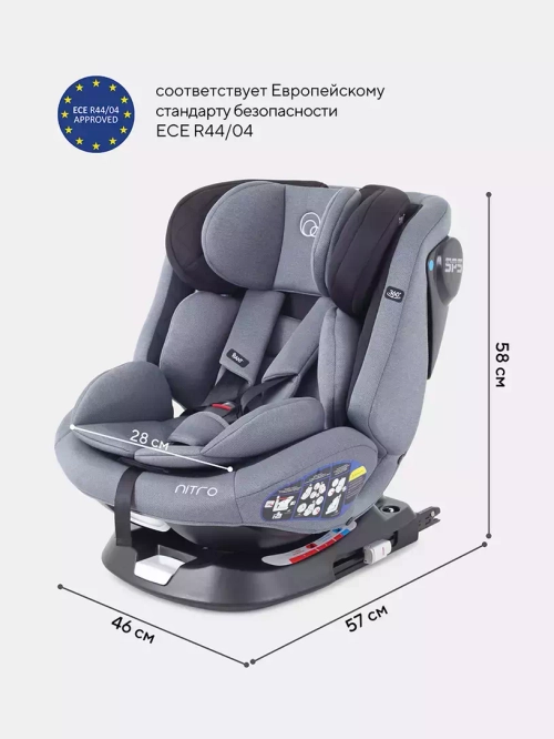 Автокресло Rant Nitro isofix 0/1/2/3 (0-36кг) Grey/Black