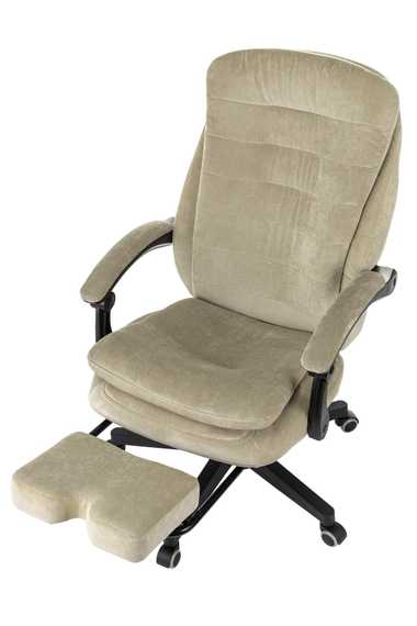 Кресло руководителя Бюрократ T-9950MSG-F Fabric песочный Light-21 крестов. пластик подст.для ног