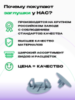 Заглушка под отверстие 21-24 мм ультратонкая D30 мм серая, 4 шт