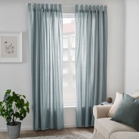 Комплект штор IKEA LENDA (ЛЕНДА), Светло-бирюзовый, 140х250 см, 2 шт