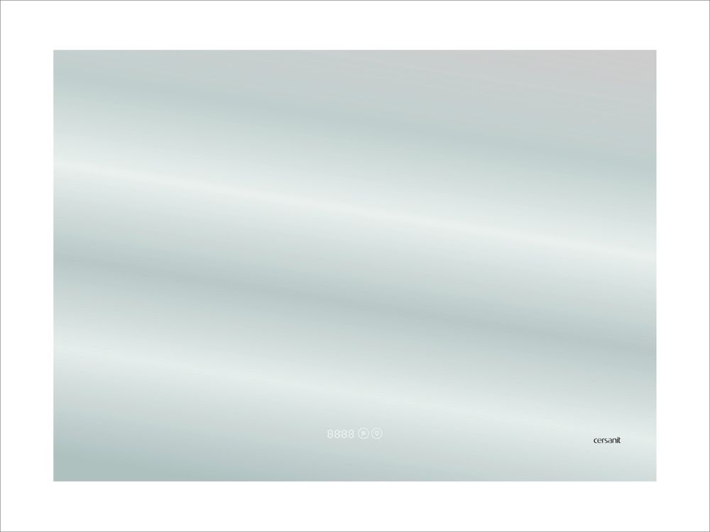 Зеркало LED DESIGN PRO 060 80 часы с подсветкой прямоугольное